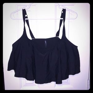Flowy black bikini top